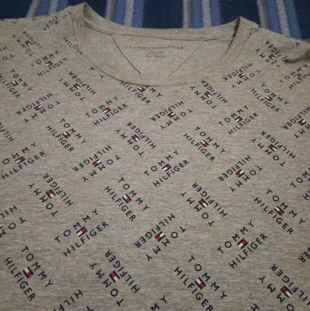 Tommy Hilfiger All Over Print Gray T Shirt